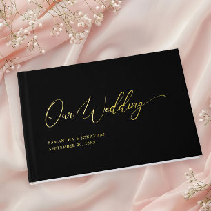 Elegant Minimal Our Wedding Gold Foil Guest Book