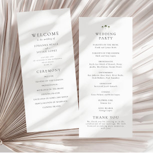 Elegant Minimal Palm Tree Wedding Flat Program