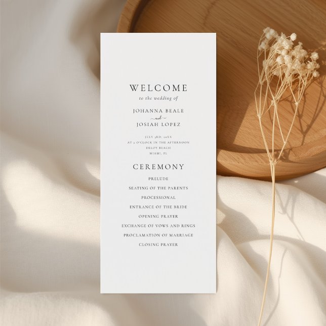 Elegant Minimal Palm Tree Wedding Program (Creator Uploaded)