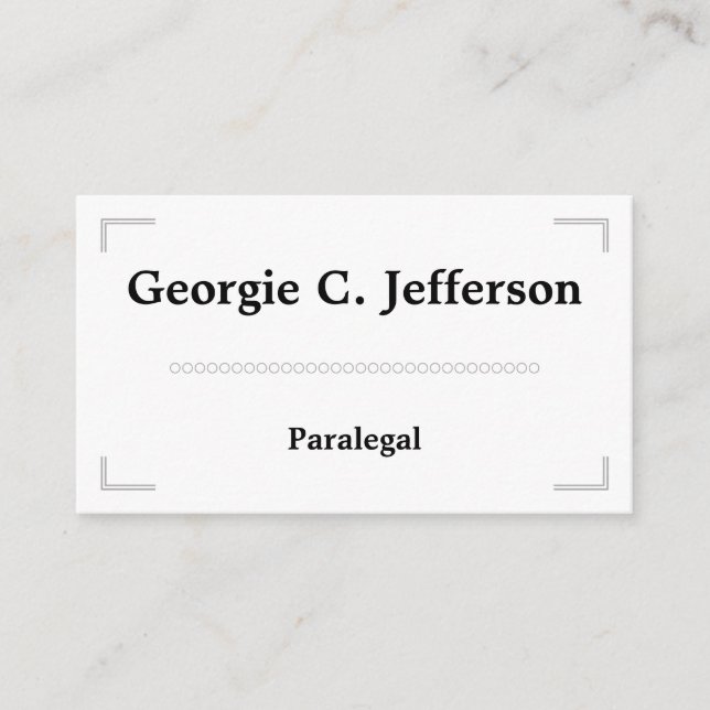 Elegant & Minimal Paralegal Business Card (Front)