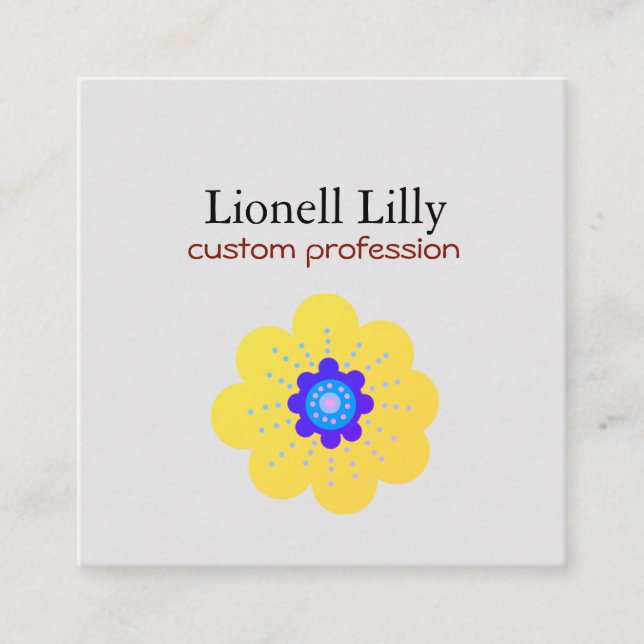Elegant Minimal Personalized  Square Business Card (Front)