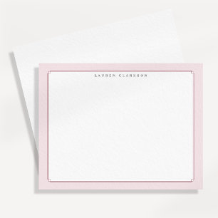Elegant Minimal Pink Border Note Card