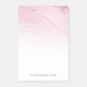 Elegant minimal pink rose gold glitter marble post-it notes