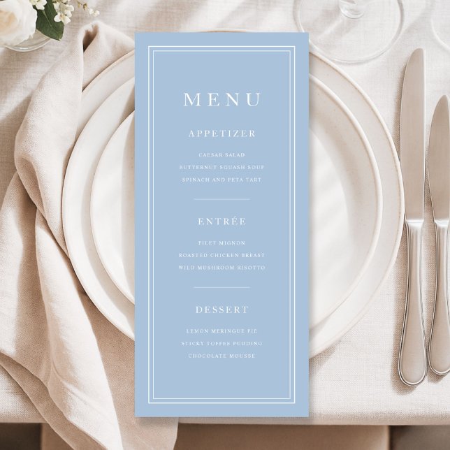 Elegant Minimal Powder Blue Menu (Elegant Minimal Powder Blue Menu)