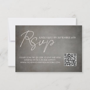 Elegant Minimal QR Code Wedding RSVP Response Card