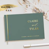 Elegant, Minimal Real Foil and Deep Green Wedding