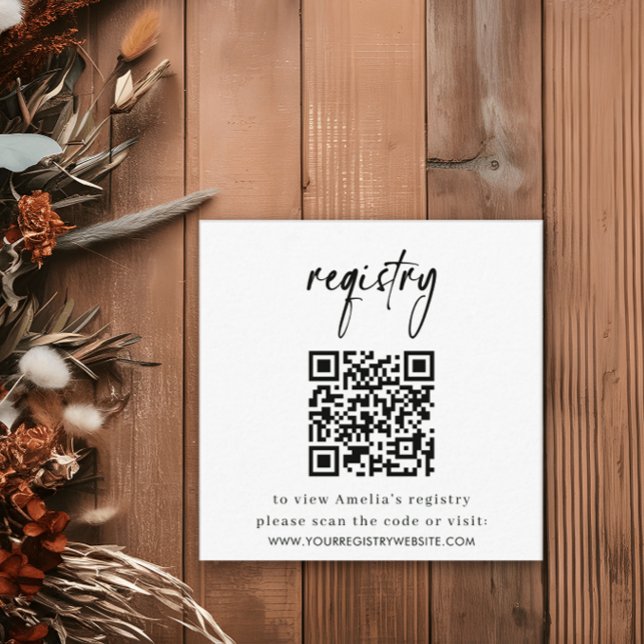 Elegant Minimal Registry Baby Shower Enclosure Card (Creator Uploaded)