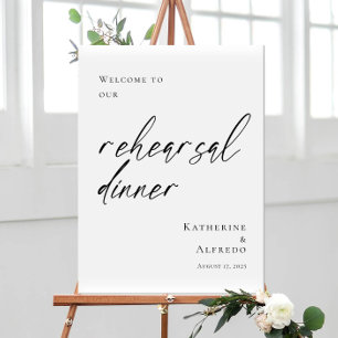 Elegant Minimal Rehearsal Dinner welcome Poster