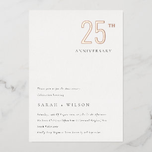 Elegant Minimal Rose Gold Any Year Anniversary