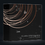 Elegant minimal rose gold & black marble geometric binder<br><div class="desc">Elegant geometric design in faux rose gold and back marble.</div>