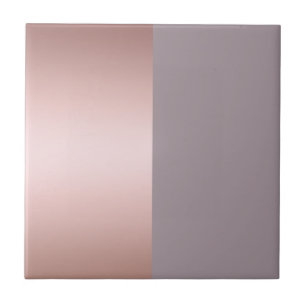 Elegant & minimal rose gold & purple color block tile