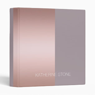 Elegant & minimal rose gold & purple colour block binder