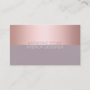 Elegant & minimal rose gold & purple colour block business card