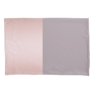 Elegant & minimal rose gold & purple colour block pillowcase
