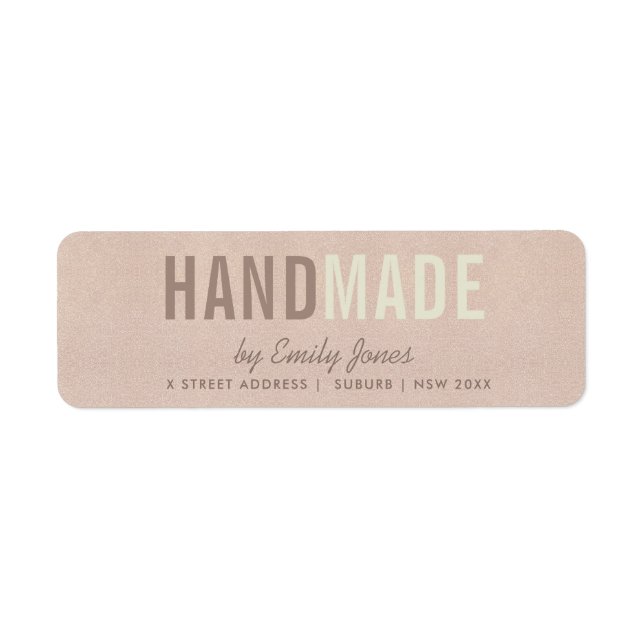 ELEGANT MINIMAL ROSE GOLD SHIMMER HANDMADE ADDRESS (Front)