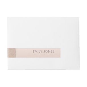 ELEGANT MINIMAL ROSE GOLD SHIMMER PERSONALIZED WRAPAROUND ADDRESS LABEL