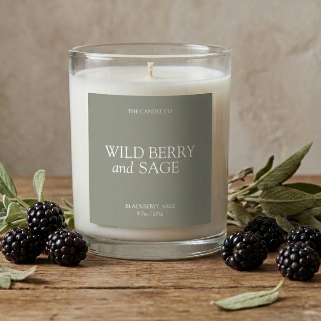 Elegant Minimal Sage Green Candle  Square Sticker (Creator Uploaded)