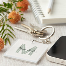 Elegant Minimal Sage Green Script Monogram