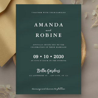Elegant Minimal Sage Green Wedding Invitation