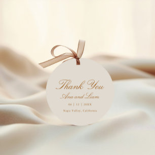 Elegant Minimal Script Modern Thank You Wedding Favour Tags