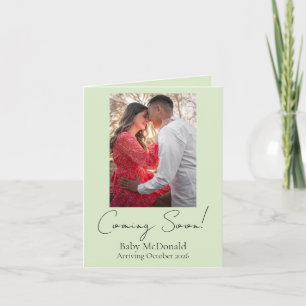 Elegant minimal script pregnancy announcement card