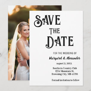 Elegant Minimal Script Save The Date Wedding Invitation
