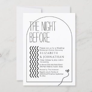 Elegant Minimal Script The Night Before Invitation