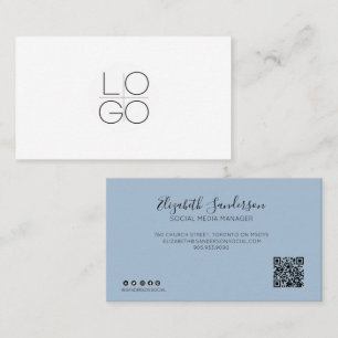 ELEGANT MINIMAL SCRIPT YOUR QR CODE Business Card
