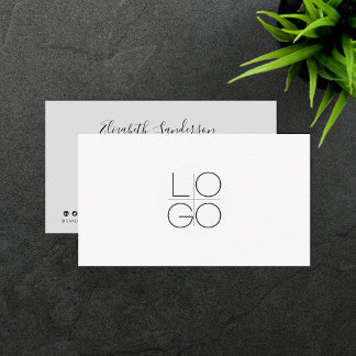 ELEGANT MINIMAL SCRIPT YOUR QR CODE Business Card