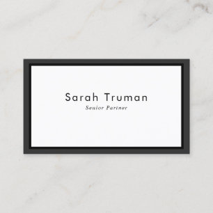 Elegant Minimal Senior Partner Grey and black Business Card