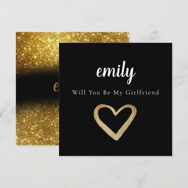 Élégant Minimal Serez-Vous Ma Carte Fille (Devant / Derrière)