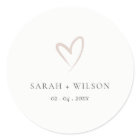 Elegant Minimal Simple Blush Pink Heart Wedding
