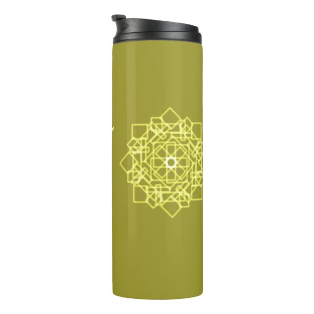 Elegant Minimal Simple Geometric Gradient Gold Thermal Tumbler (Rotated Right)