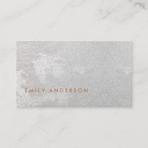 ELEGANT MINIMAL SIMPLE LIGHT GREY FOIL TEXTURE BUSINESS CARD