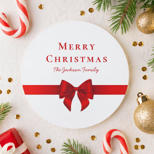 Elegant Minimal Simple Modern Typography Christmas Classic Round Sticker