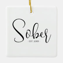 Elegant Minimal Sober Date Keepsake 