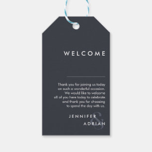 Elegant Minimal Squid Ink Modern Wedding Gift Tags