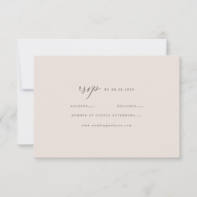 Elegant Minimal Taupe Modern RSVP Card (Front)