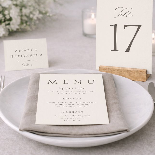 Elegant Minimal Taupe Wedding Table Numbers 1–19 (Creator Uploaded)
