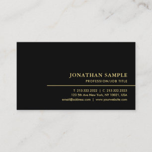 Elegant Minimal Template Unique Black And Gold Business Card