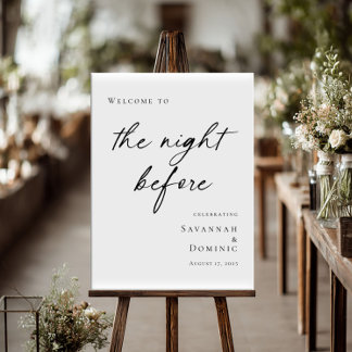 Elegant minimal The Night Before Rehearsal welcome Poster