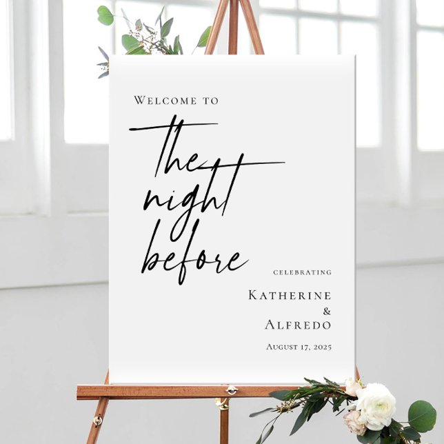 Elegant minimal The Night Before Rehearsal welcome Poster (Creator Uploaded)