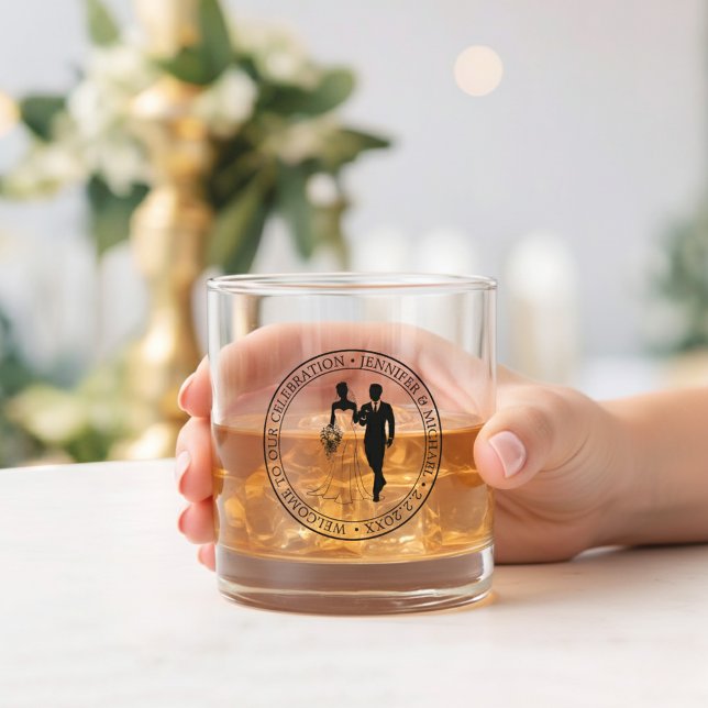 elegant minimal typography wedding couple  whiskey glass (Creator Uploaded)