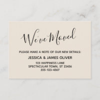 Elegant, Minimal Typography "We've Moved" Cream