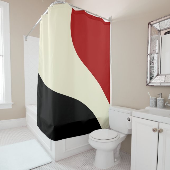 Elegant minimal wave in Red, Black, and Cream (In Situ)