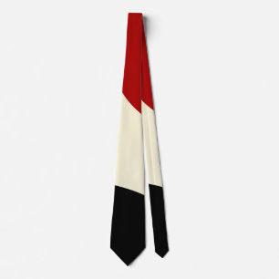 Elegant minimal wave in Red, Black, and Cream Tie
