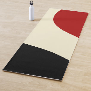 Elegant minimal wave in Red, Black, and Cream Yoga Mat