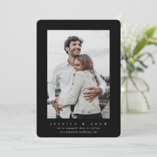 Elegant Minimal We’re Engaged! Photo Announcement