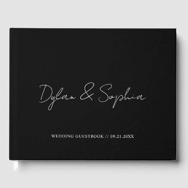 Elegant Minimal Wedding Engagement Party Signning Guest Book (Front)
