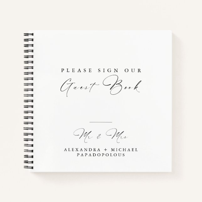 Elegant Minimal Wedding Guest Book (Front)